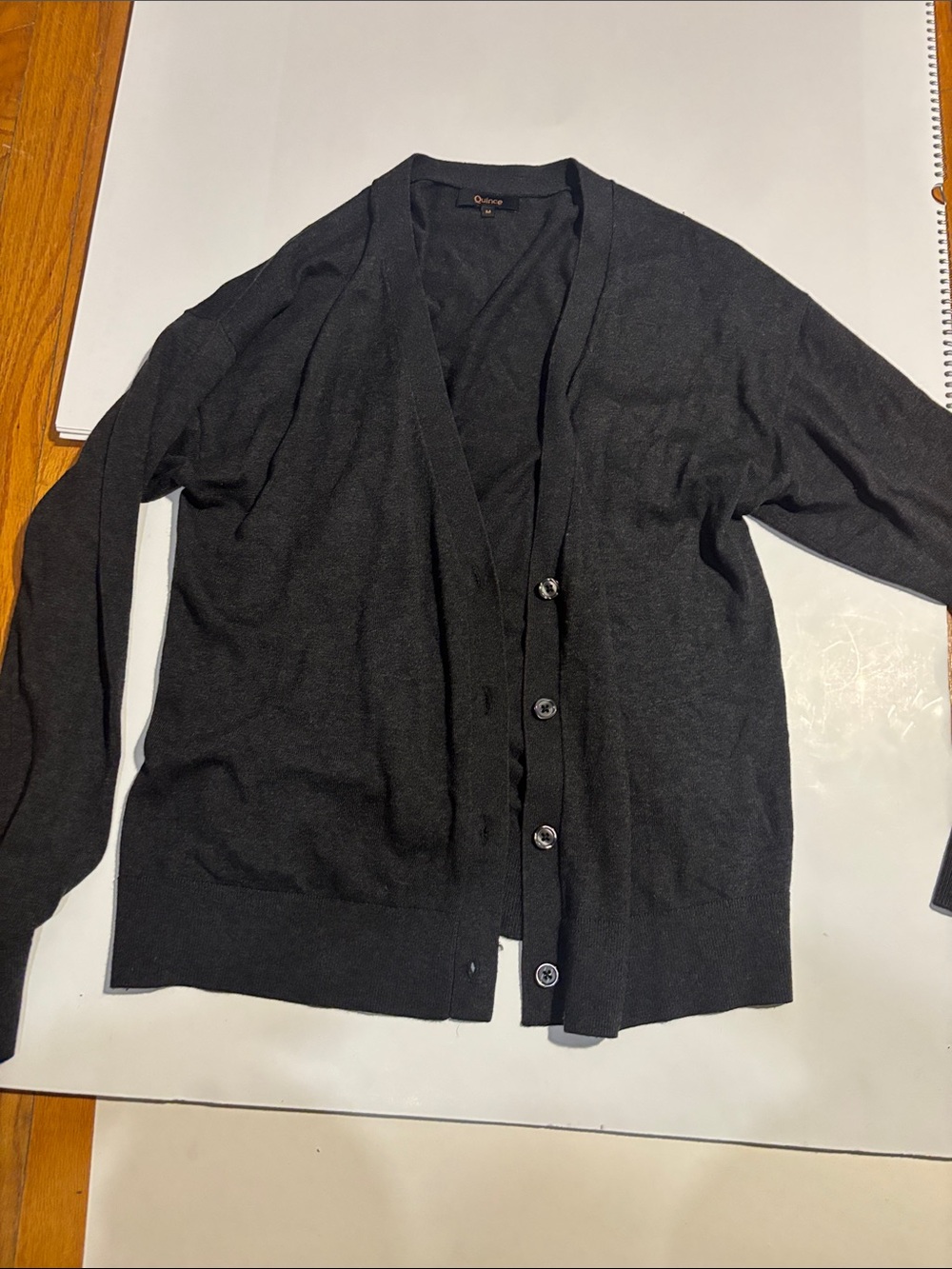 Quince Black Women's Button-Front Knit Cardigan